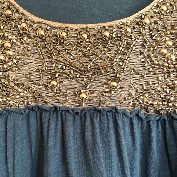 Anthropologie Deletta beaded yoke swing top - Picture 7 of 10